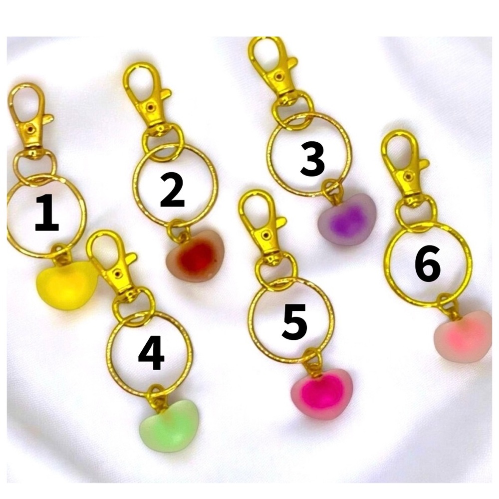 Heart Charms in Different Colors Toggle Keychain Combo Pick 1 color Valentine